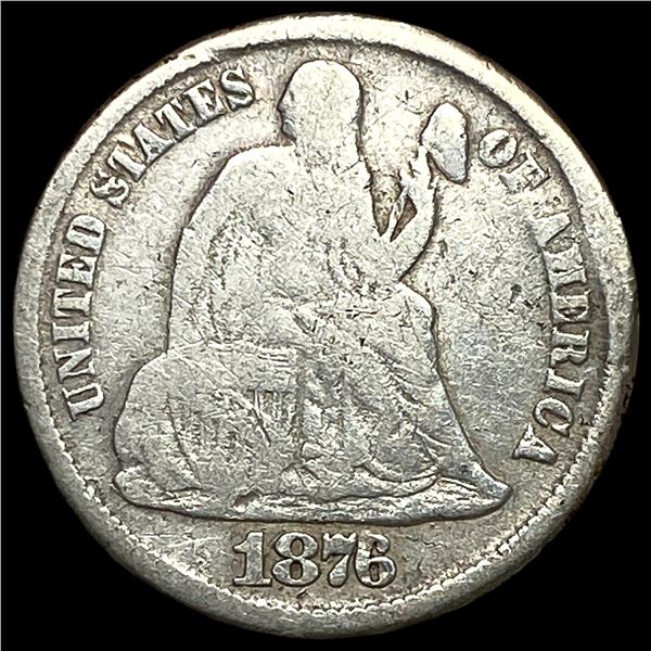 1876-CC Silver Seated Liberty Dime LIGHTLY  CIRCULATED