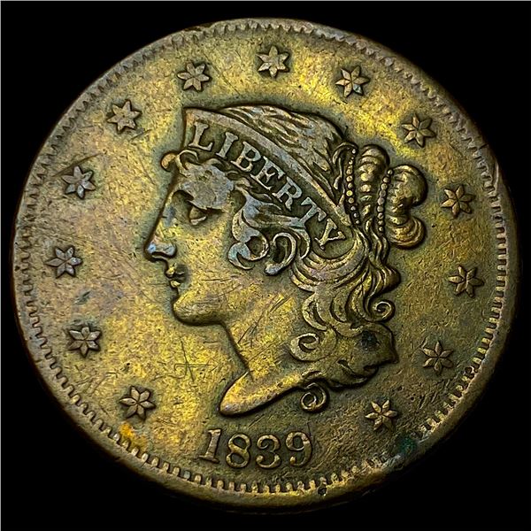 1839 Braided Hair Large Cent NEARLY  UNCIRCULATED