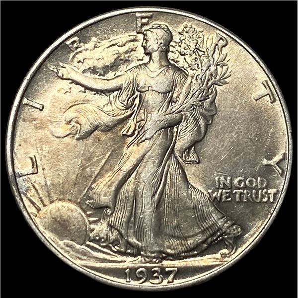 1937 Silver Walking Liberty Half Dollar  CHOICE AU