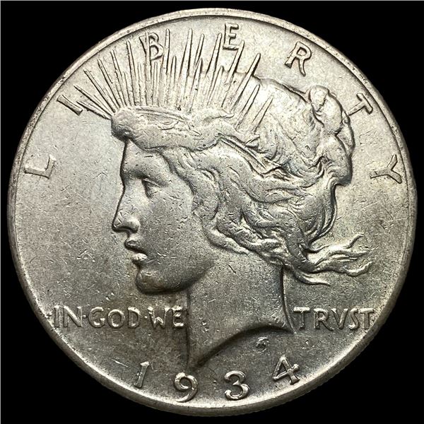 1934-S Peace Silver Dollar NEARLY  UNCIRCULATED