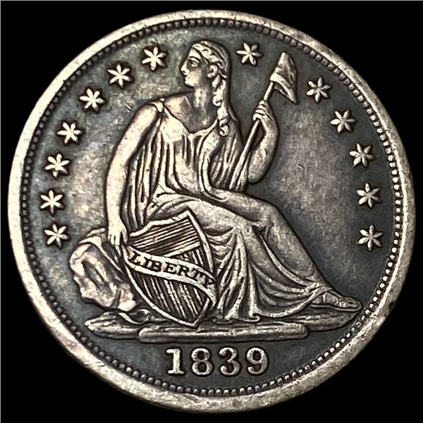 1839 Silver Seated Liberty Half Dime NEARLY  UNCIRCULATED