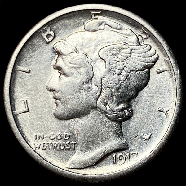 1917-S Silver Mercury Dime CHOICE AU