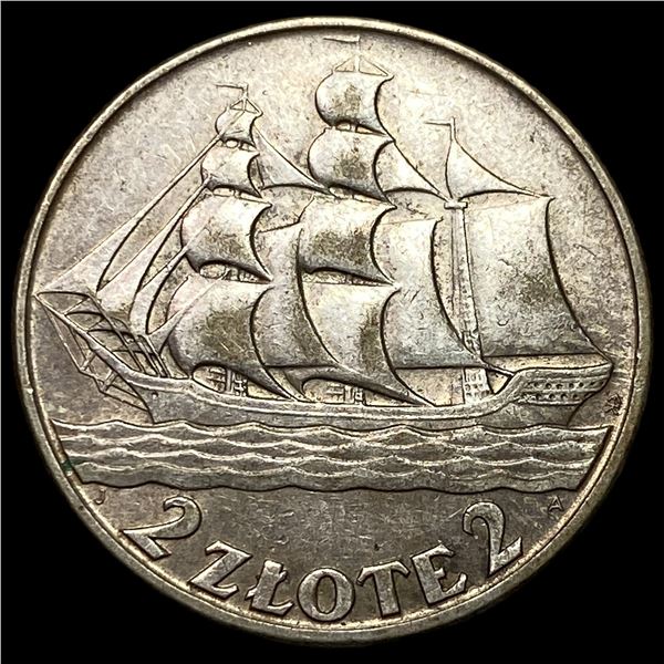 1936 Poland Silver 2 Zlote HIGH GRADE
