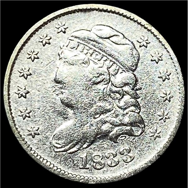 1833 Capped Bust Silver Half Dime ABOUT  UNCIRCULATED