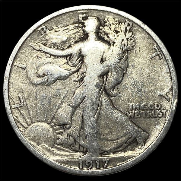 1917-D Silver Walking Liberty Half Dollar  NEARLY UNCIRCULATED