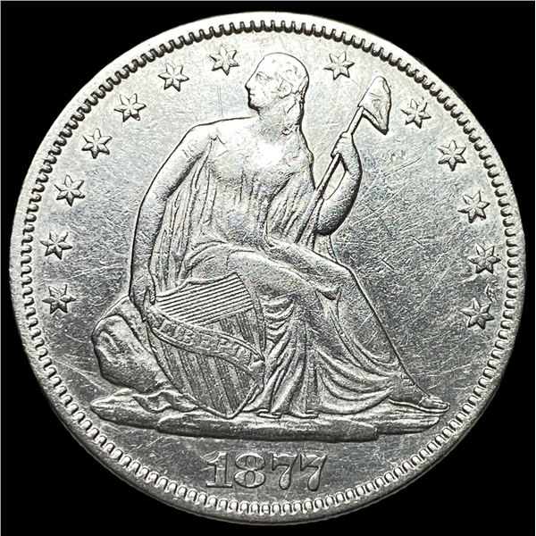 1877 Seated Liberty Half Dollar CHOICE AU