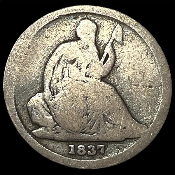 1837 Silver Seated Liberty Dime NICELY  CIRCULATED