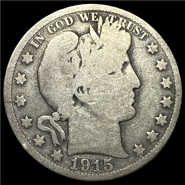 1915 Silver Barber Half Dollar LIGHTLY  CIRCULATED