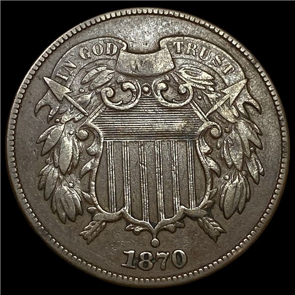 1870 Two-Cent Piece NEARLY UNCIRCULATED