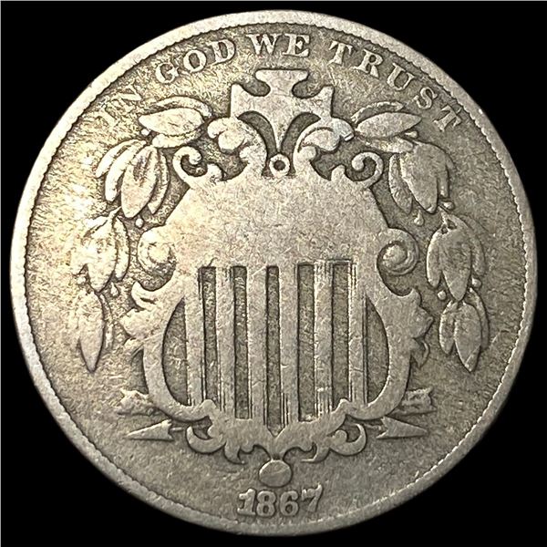 1867 Shield Nickel LIGHTLY CIRCULATED