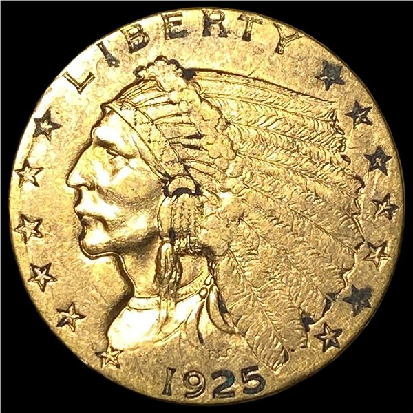 1925-D Indian Head Gold $2.50 Quarter Eagle  LIGHTLY CIRCULATED