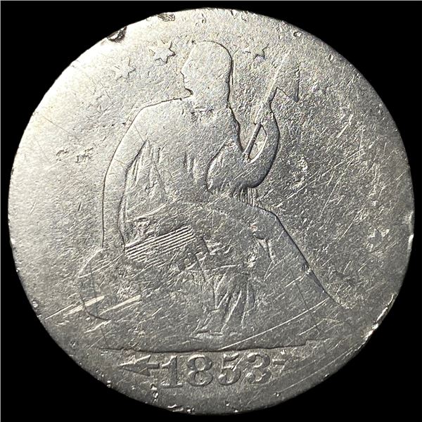 1853 Arrows/Rays Seated Liberty Half Dollar  NICELY CIRCULATED