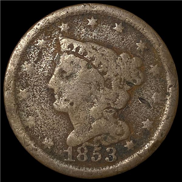 1853 Braided Hair Half Cent NICELY CIRCULATED