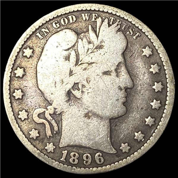 1896-O Silver Barber Quarter NICELY  CIRCULATED