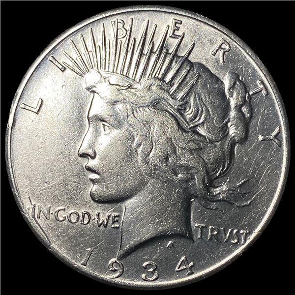 1934-S Peace Silver Dollar CHOICE AU
