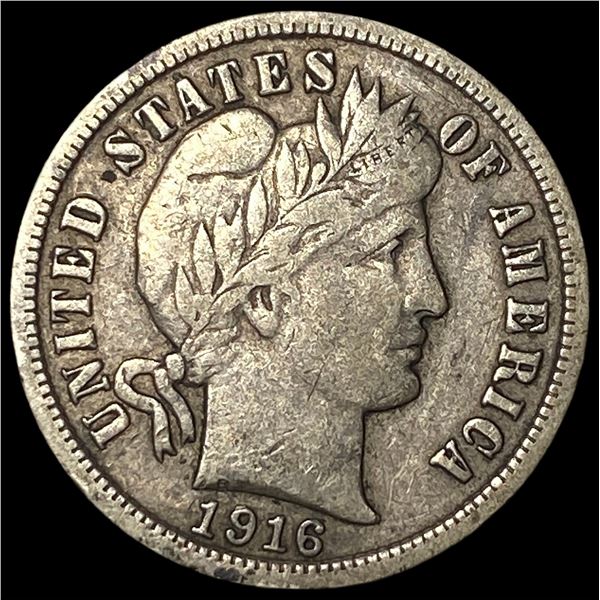 1916 Silver Barber Dime LIGHTLY CIRCULATED