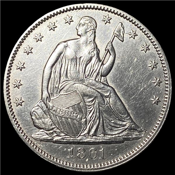 1861 Seated Liberty Half Dollar GEM BU