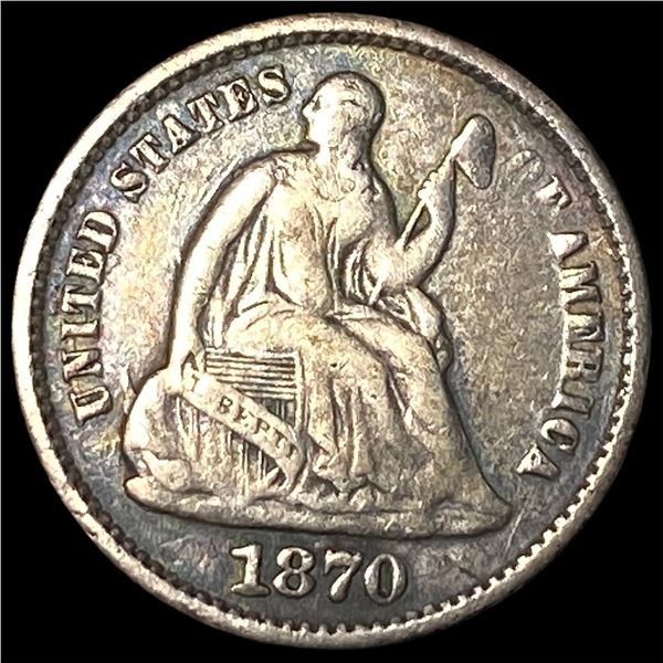 1870 Seated Liberty Half Dime NEARLY  UNCIRCULATED