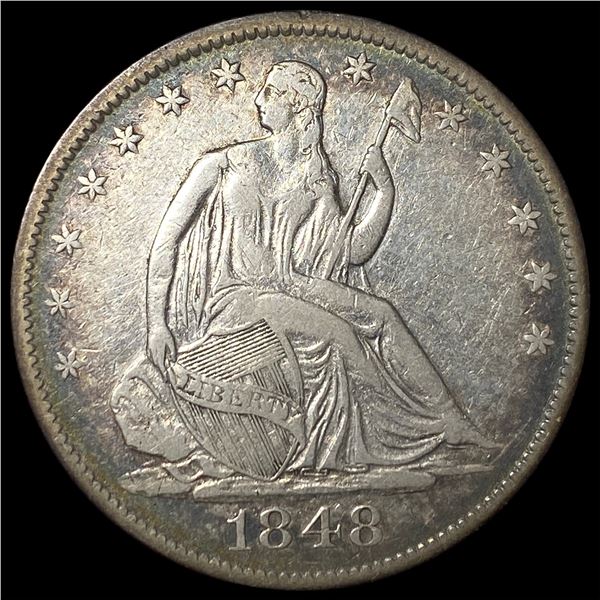 1848-O Silver Seated Liberty Half Dollar  LIGHTLY CIRCULATED