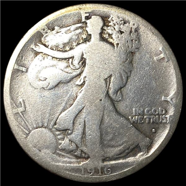 1916-S Walking Liberty Half Dollar NICELY  CIRCULATED