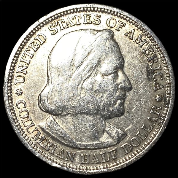 1893 Silver Columbian Expo Half Dollar NEARLY  UNCIRCULATED