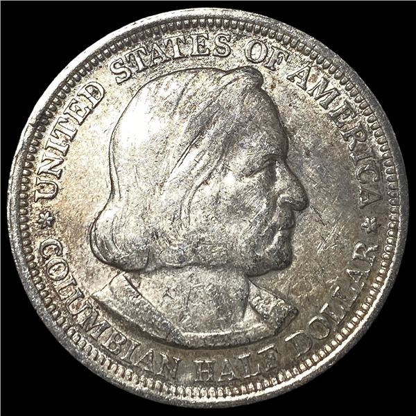 1893 Silver Columbian Half Dollar NEARLY  UNCIRCULATED
