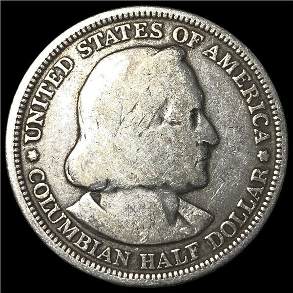 1893 Silver Columbian Expo Half Dollar NEARLY  UNCIRCULATED