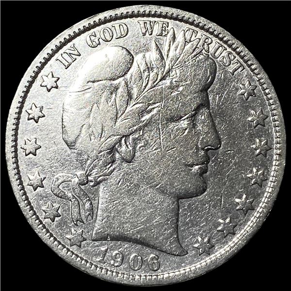 1906-D Silver Barber Half Dollar LIGHTLY  CIRCULATED
