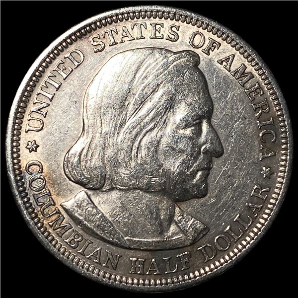1893 Silver Columbian Expo Half Dollar NEARLY  UNCIRCULATED