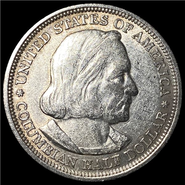 1893 Silver Columbian Expo Half Dollar NEARLY  UNCIRCULATED