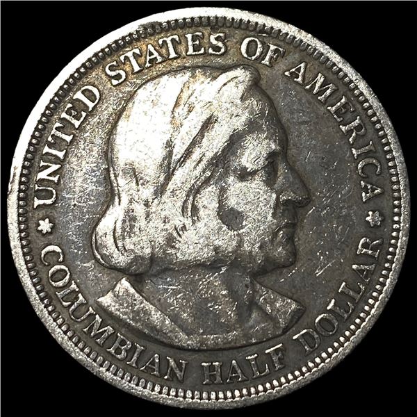 1893 Silver Columbian Expo Half Dollar NEARLY  UNCIRCULATED