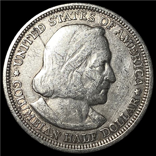 1893 Silver Columbian Expo Half Dollar NEARLY  UNCIRCULATED