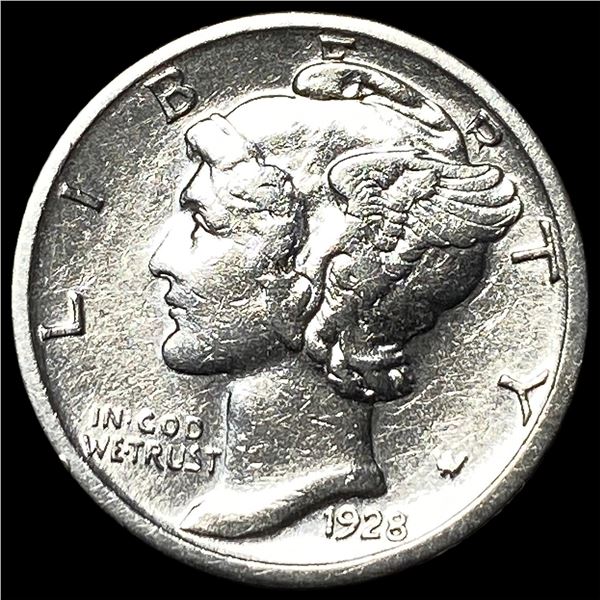 1928-S Silver Mercury Dime ABOUT UNCIRCULATED