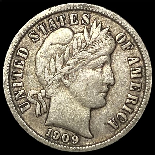 1909-D Silver Barber Dime LIGHTLY CIRCULATED