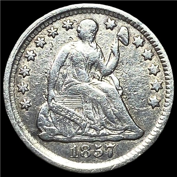 1857 Silver Seated Liberty Half Dime CLOSELY  UNCIRCULATED