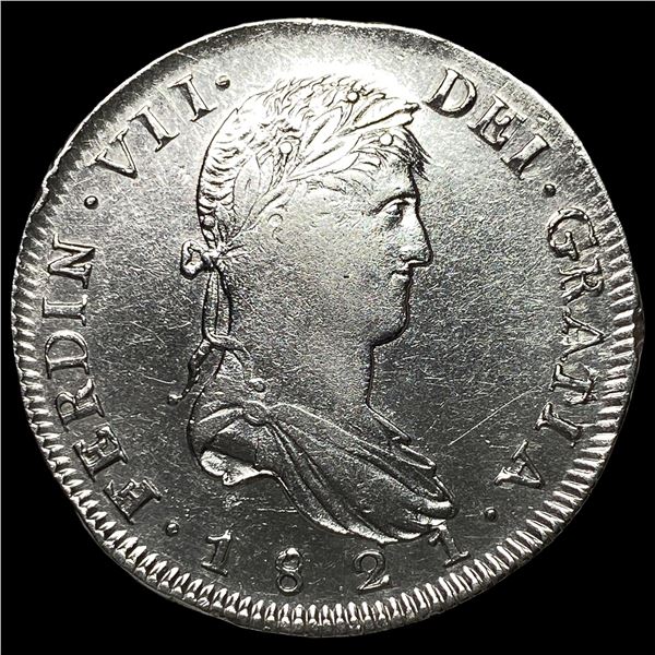 1821 Spanish Colonies Silver 8 Reales CHOICE  AU