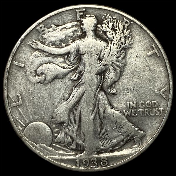 1938-D Silver Walking Liberty Half Dollar  LIGHTLY CIRCULATED