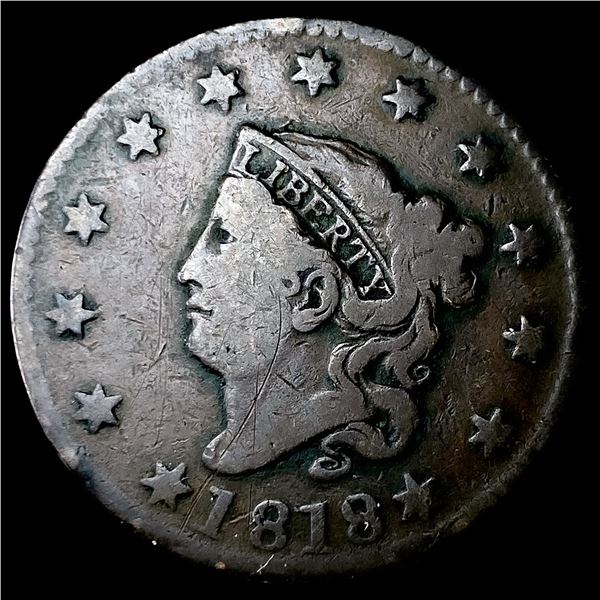 1818 Coronet Head Large Cent LIGHTLY   CIRCULATED