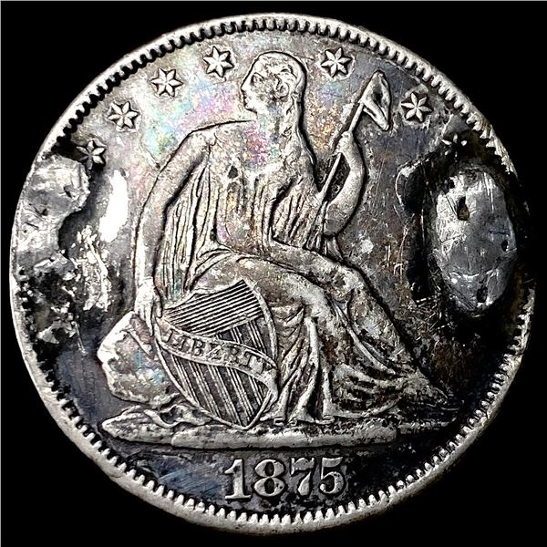 1875 Silver Seated Liberty Half Dollar HIGH   GRADE