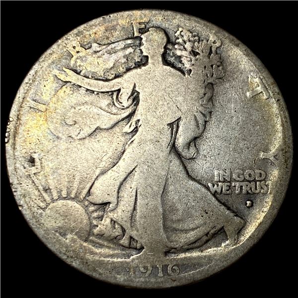 1916-D Silver Walking Liberty Half Dollar  NICELY CIRCULATED