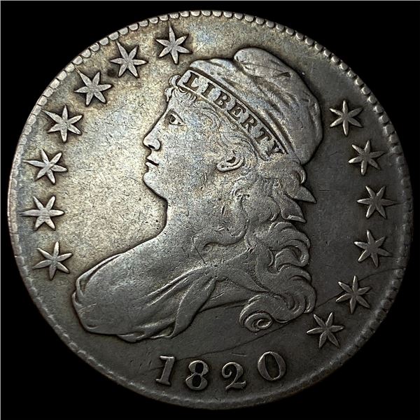 1820 Silver Capped Bust Half Dollar NEARLY  UNCIRCULATED
