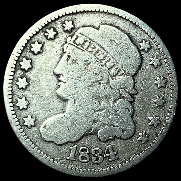 1834 Silver Capped Bust Half Dime LIGHTLY  CIRCULATED
