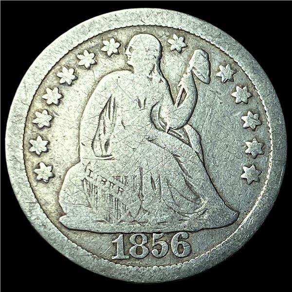 1856 Silver Seated Liberty Dime NEARLY  UNCIRCULATED