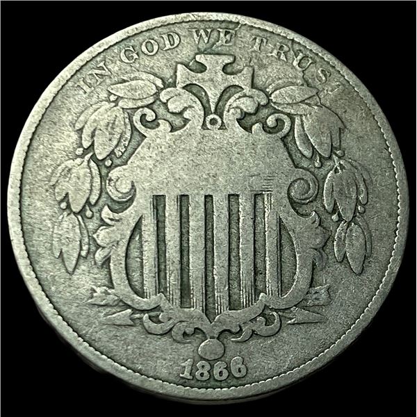 1866 Shield Nickel LIGHTLY CIRCULATED