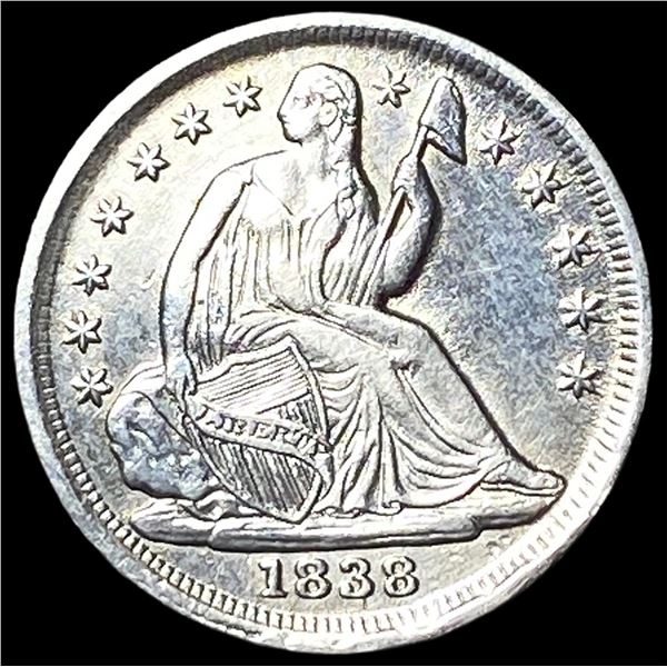 1838 Silver Seated Liberty Half Dime CLOSELY  UNCIRCULATED
