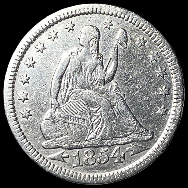 1854 Arrows Seated Liberty Quarter CLOSELY  UNCIRCULATED