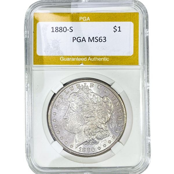 1880-S Morgan Silver Dollar PGA MS63