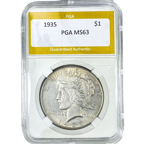 1935 Silver Peace Dollar PGA MS63