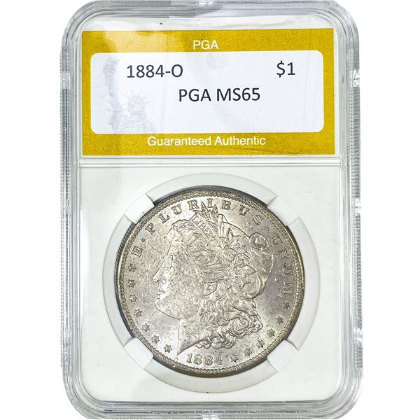 1884-O Morgan Silver Dollar PGA MS65
