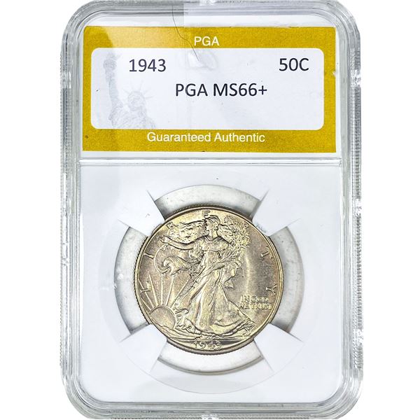 1943 Walking Liberty Half Dollar PGA MS66+